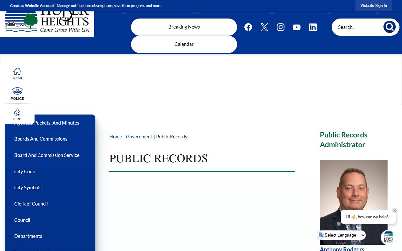 Huber Heights City Clerk public records for Huber Heights felony records