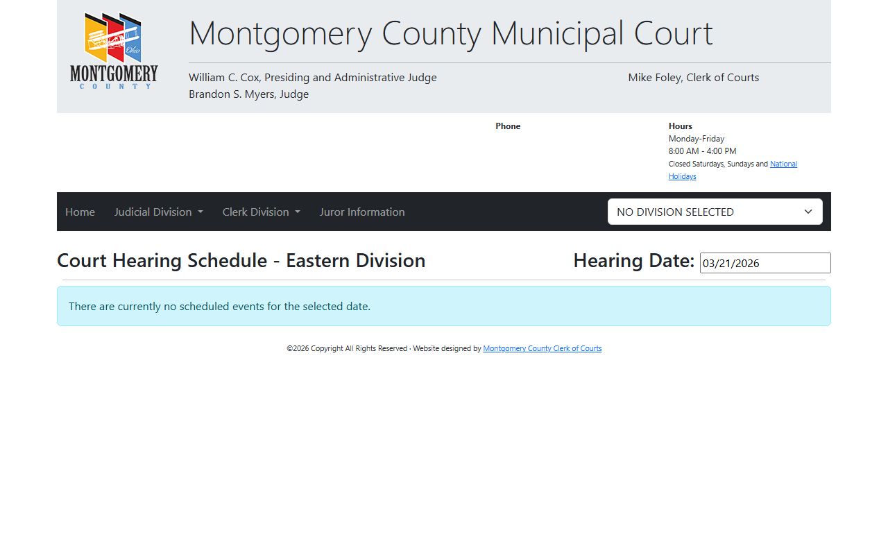 Montgomery County Municipal Court Eastern Division for Huber Heights felony cases
