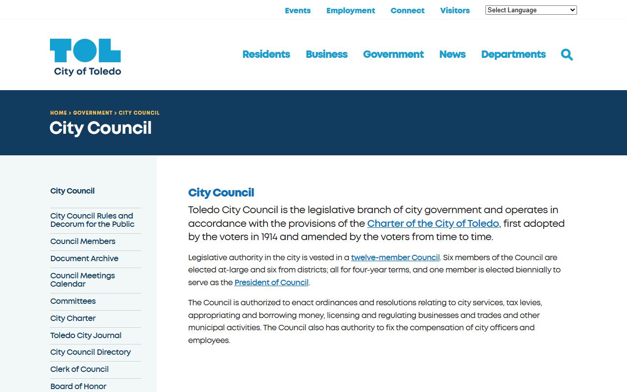 Toledo City Council Clerk's Office Toledo felony records