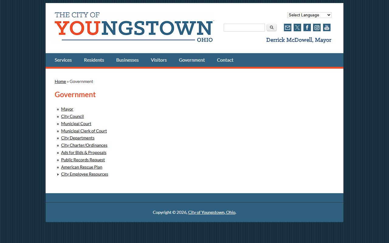 Youngstown City Clerk office for felony records requests