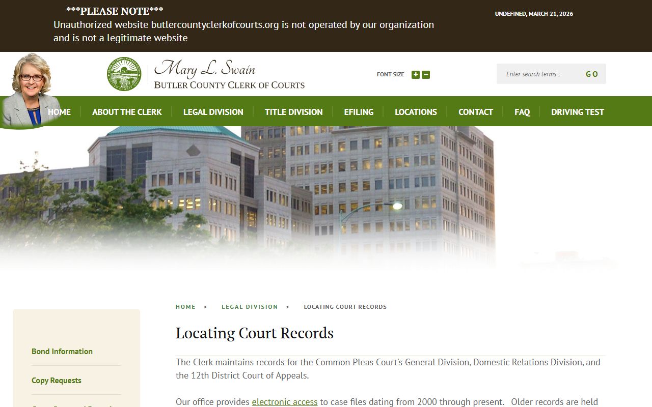 Butler County Area Courts felony preliminary hearing records