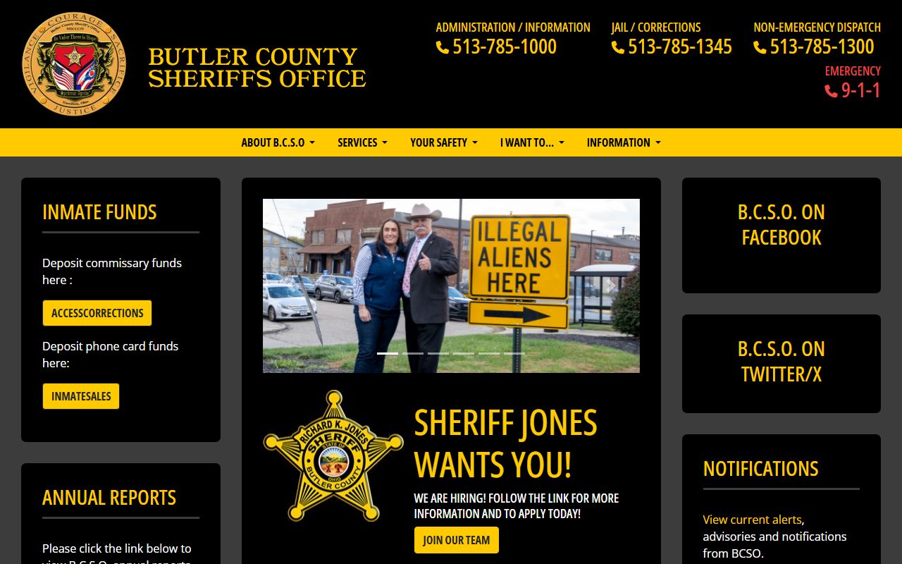 Butler County Sheriff's Office felony arrest and jail records