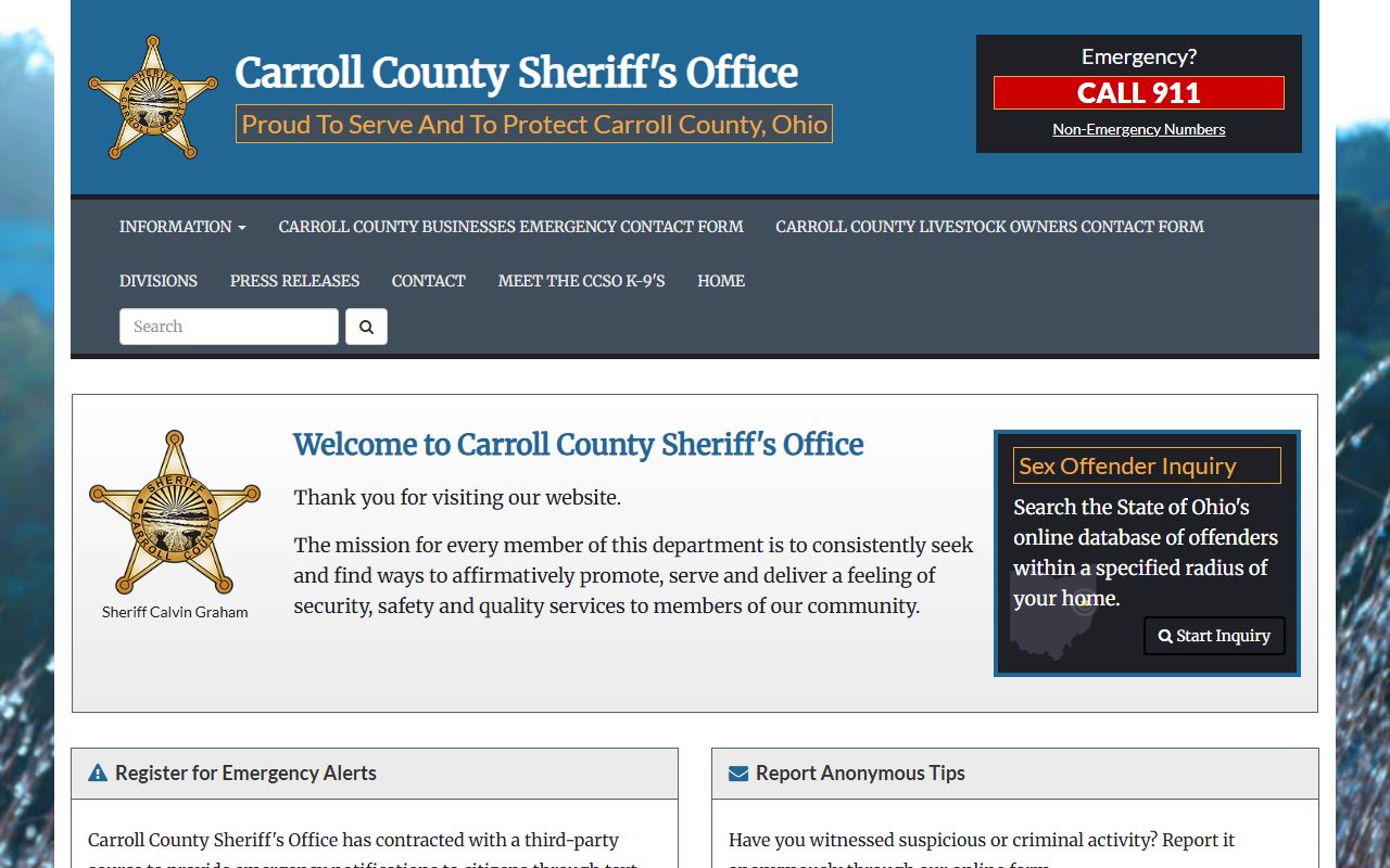Carroll County Sheriff's Office felony arrest and booking records