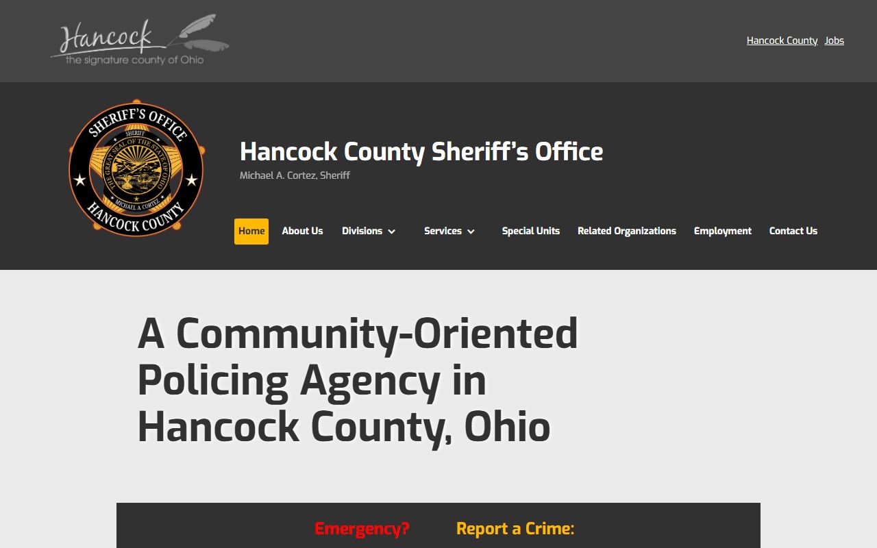 Hancock County Sheriff's Office felony arrest records