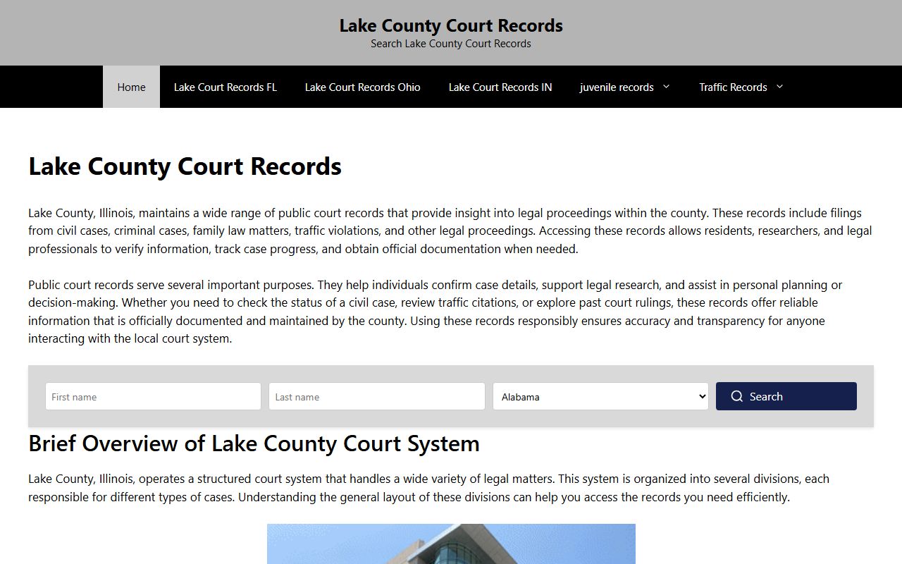 Lake County Court of Common Pleas felony records and case information