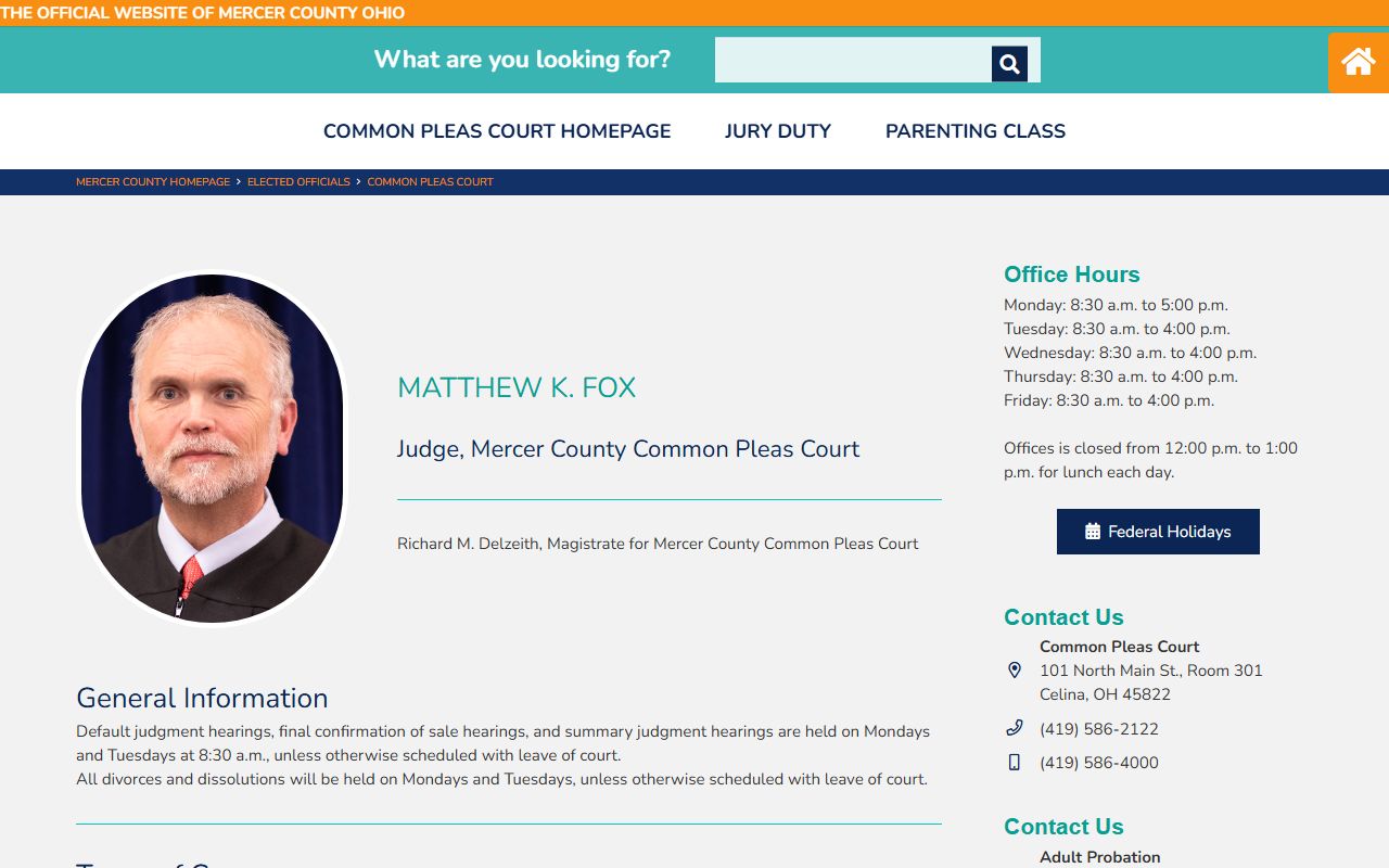 Mercer County Court of Common Pleas for felony case records