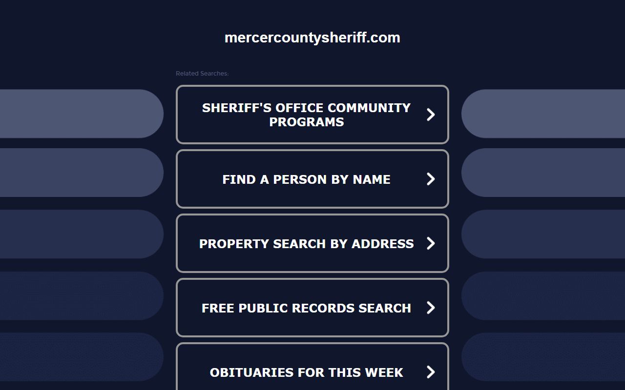 Mercer County Sheriff's Office for felony arrest records