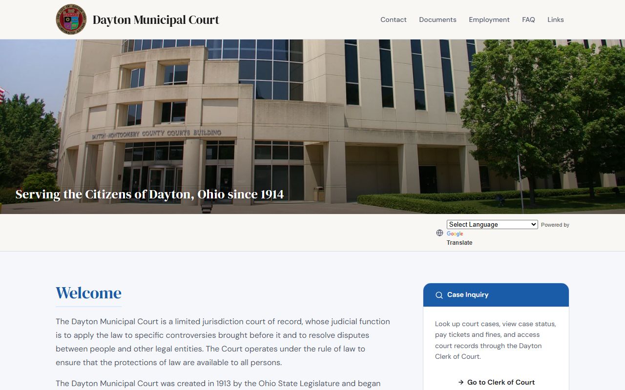 Dayton Municipal Court for preliminary felony hearings in Montgomery County