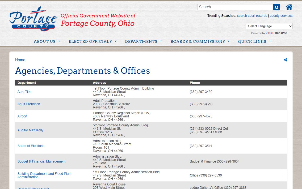 Portage County Clerk of Courts office for felony records access
