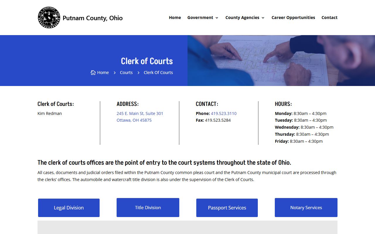 Putnam County Clerk of Courts for felony records