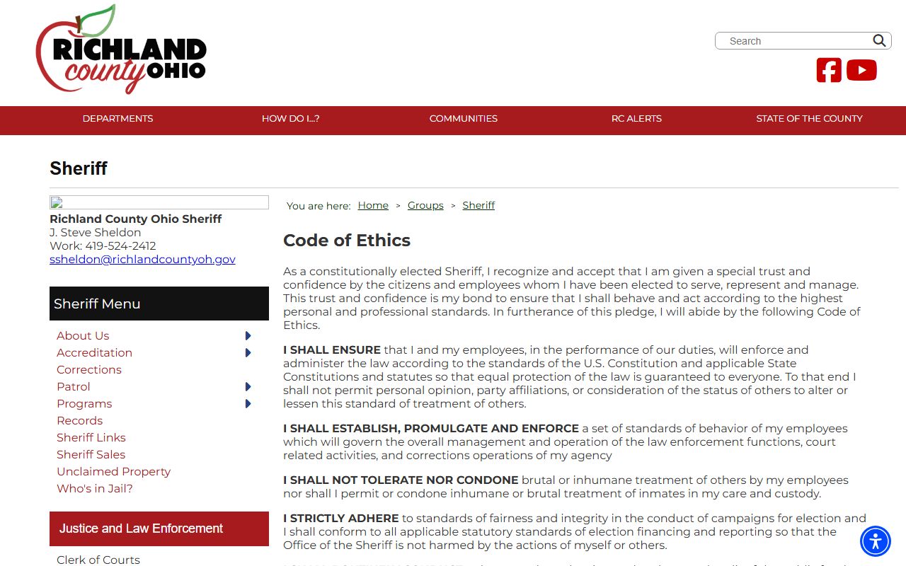 Richland County Sheriff's Office for felony arrest records