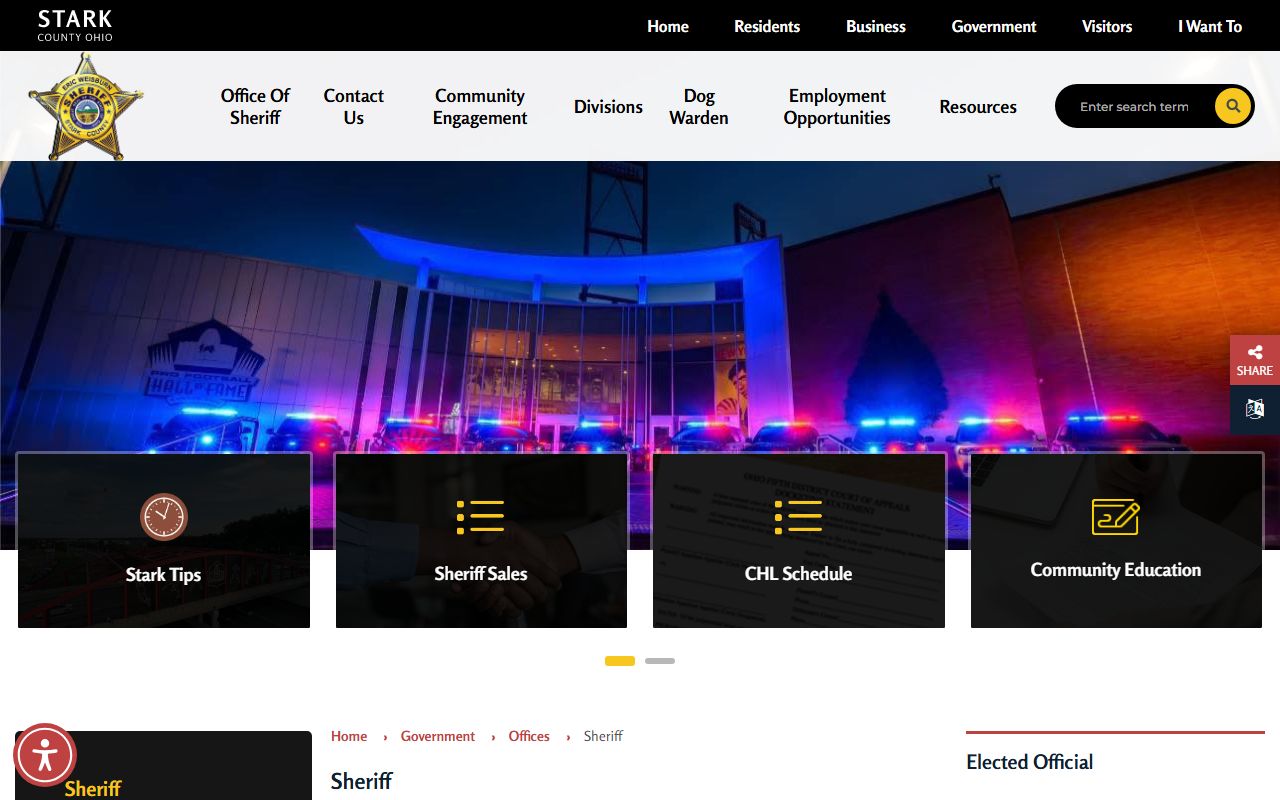 Stark County Sheriff's Office for felony arrest records