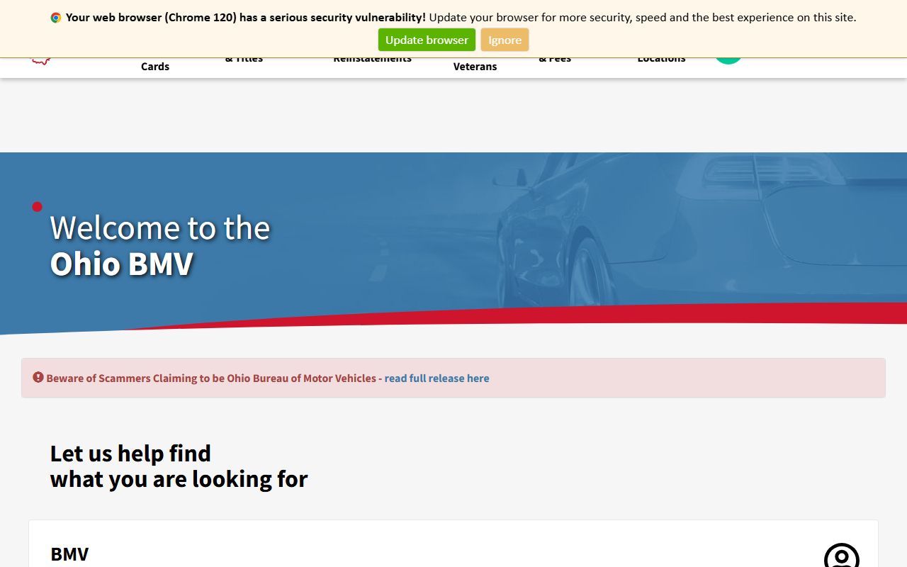 Ohio Bureau of Motor Vehicles records related to Ohio felony records