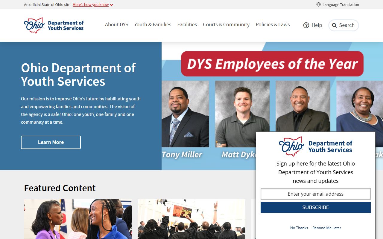 Ohio Department of Youth Services for juvenile felony records